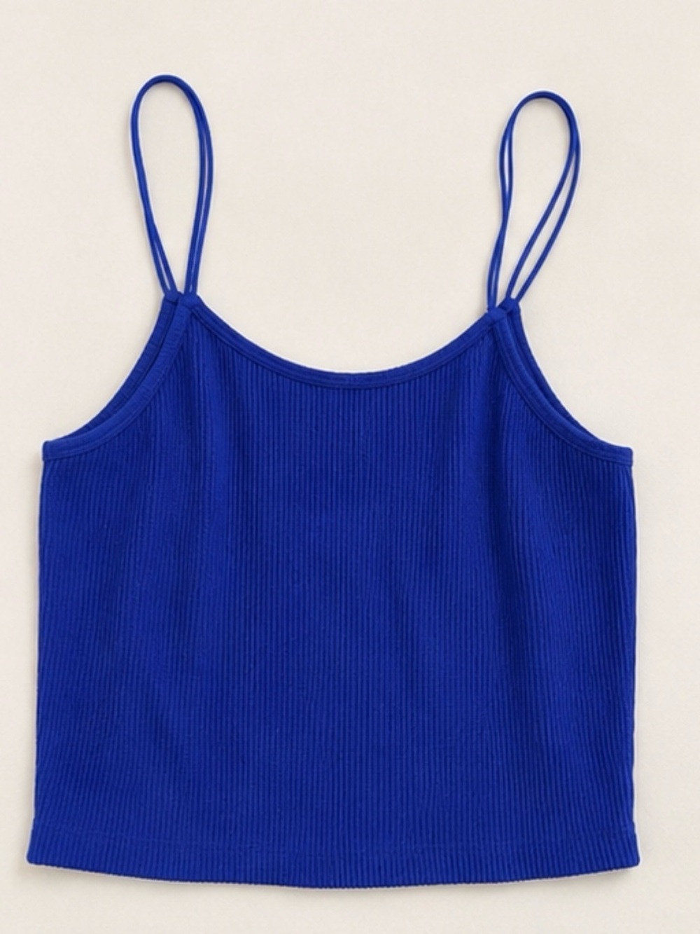 Zenana Outfitters Cobalt Blue Ribbed Double-Spaghetti Strap Cami